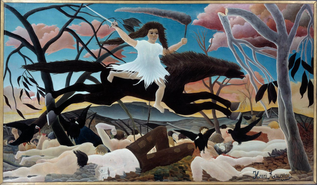 Savaş ya da uyumsuzluğun eşiği Resim Henri Le Douanier Rousseau (1844-1910) 1894 Güneş. 1,14 x 1,95 m Paris, Musée d