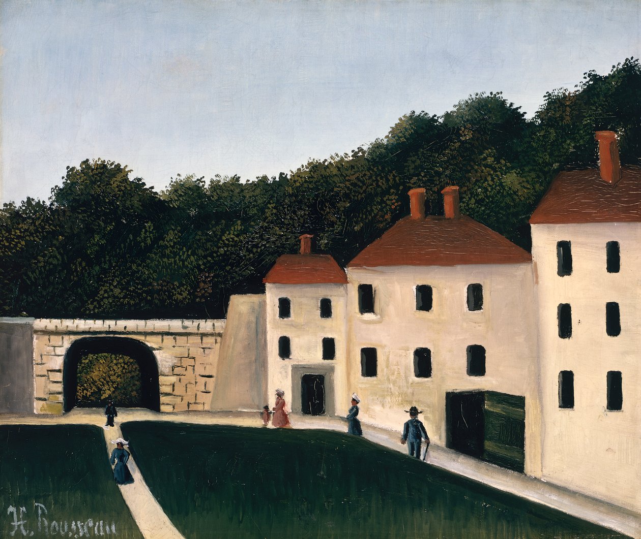 Bir parkta yürüyüşçüler by Henri J.F. Rousseau