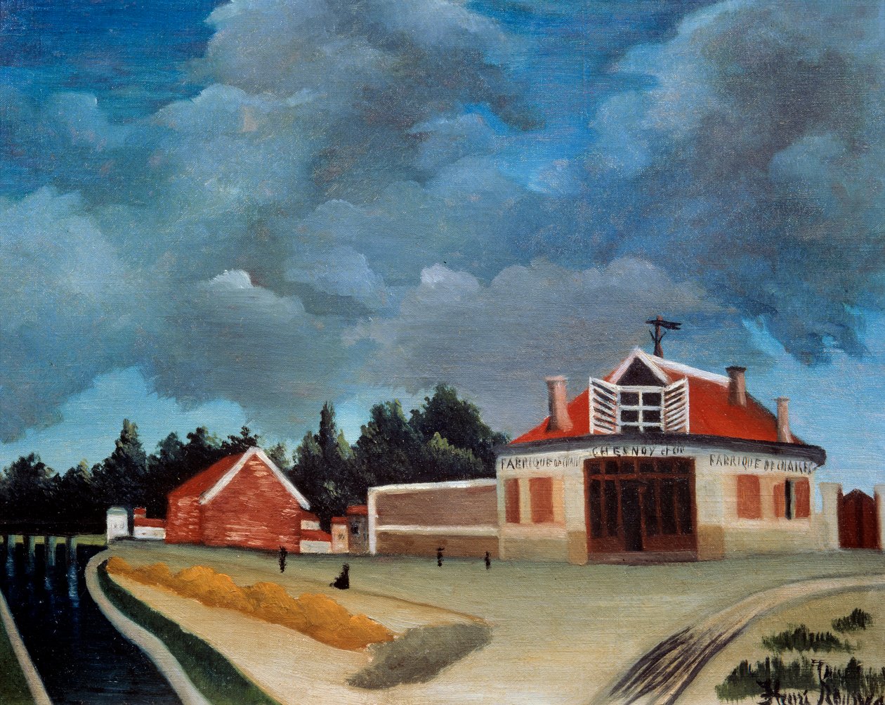 Sandalye fabrikası Boyama Henri Rousseau dit le Douanier Rousseau (1844-1910) 20. yüzyıl Güneşi. 0.46x0.38 m Paris, Orangerie Müzesi by Henri J.F. Rousseau