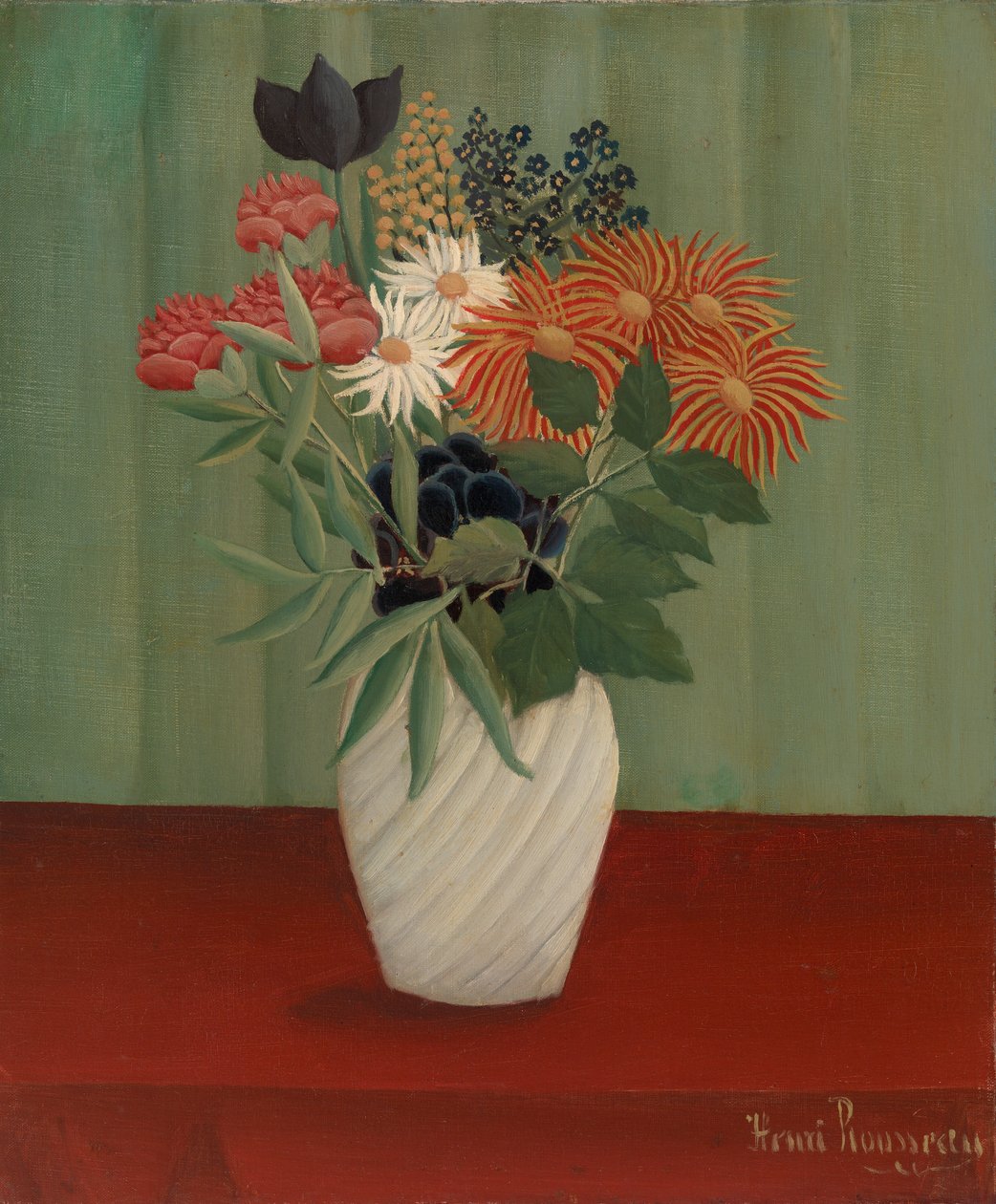 Çin Asterleri ve Tokyoları ile Çiçek Buketi, 1910 by Henri J.F. 1844 1910 Rousseau