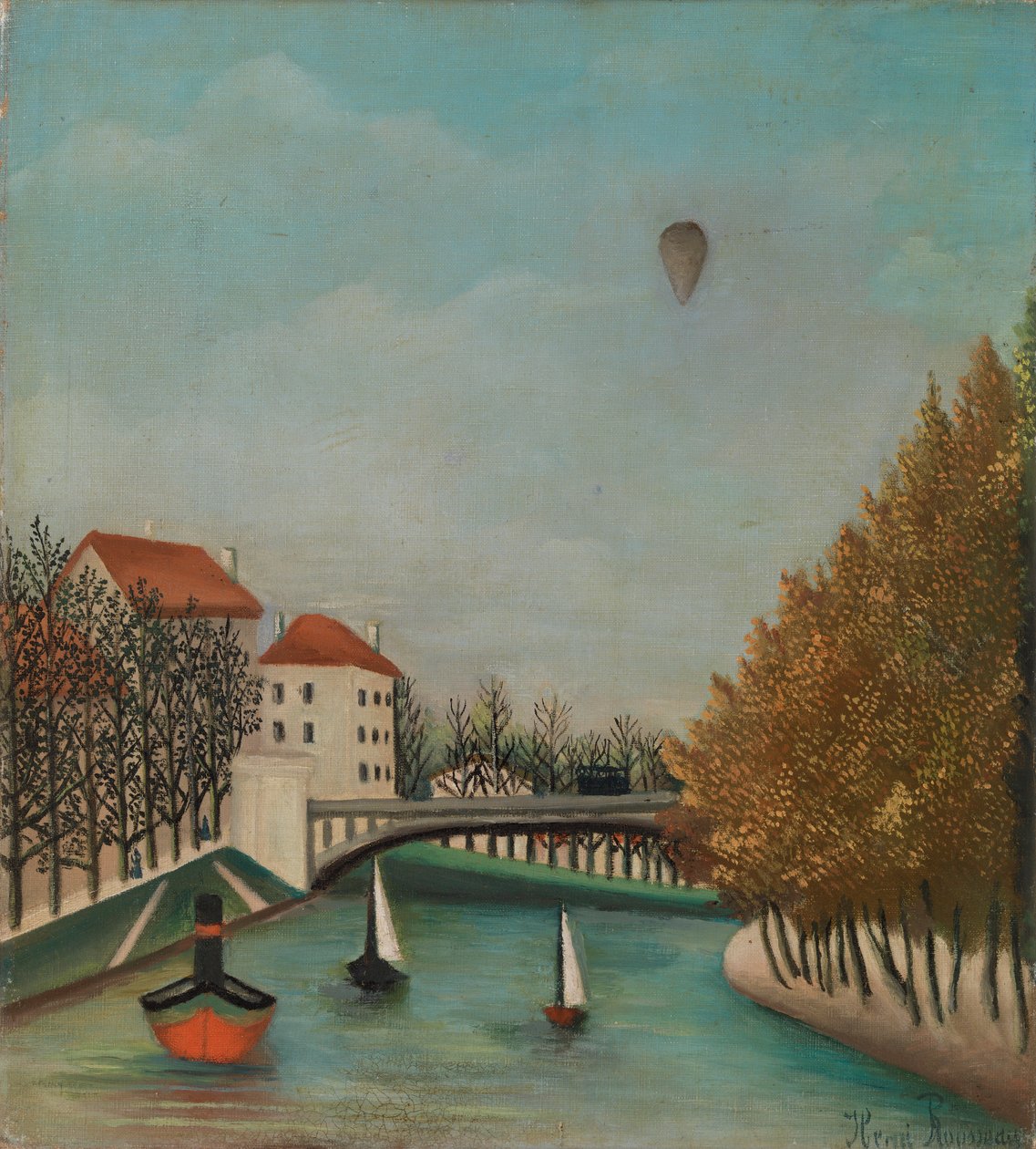 Balonlu Nehir Manzarası by Henri J.F. 1844 1910 Rousseau