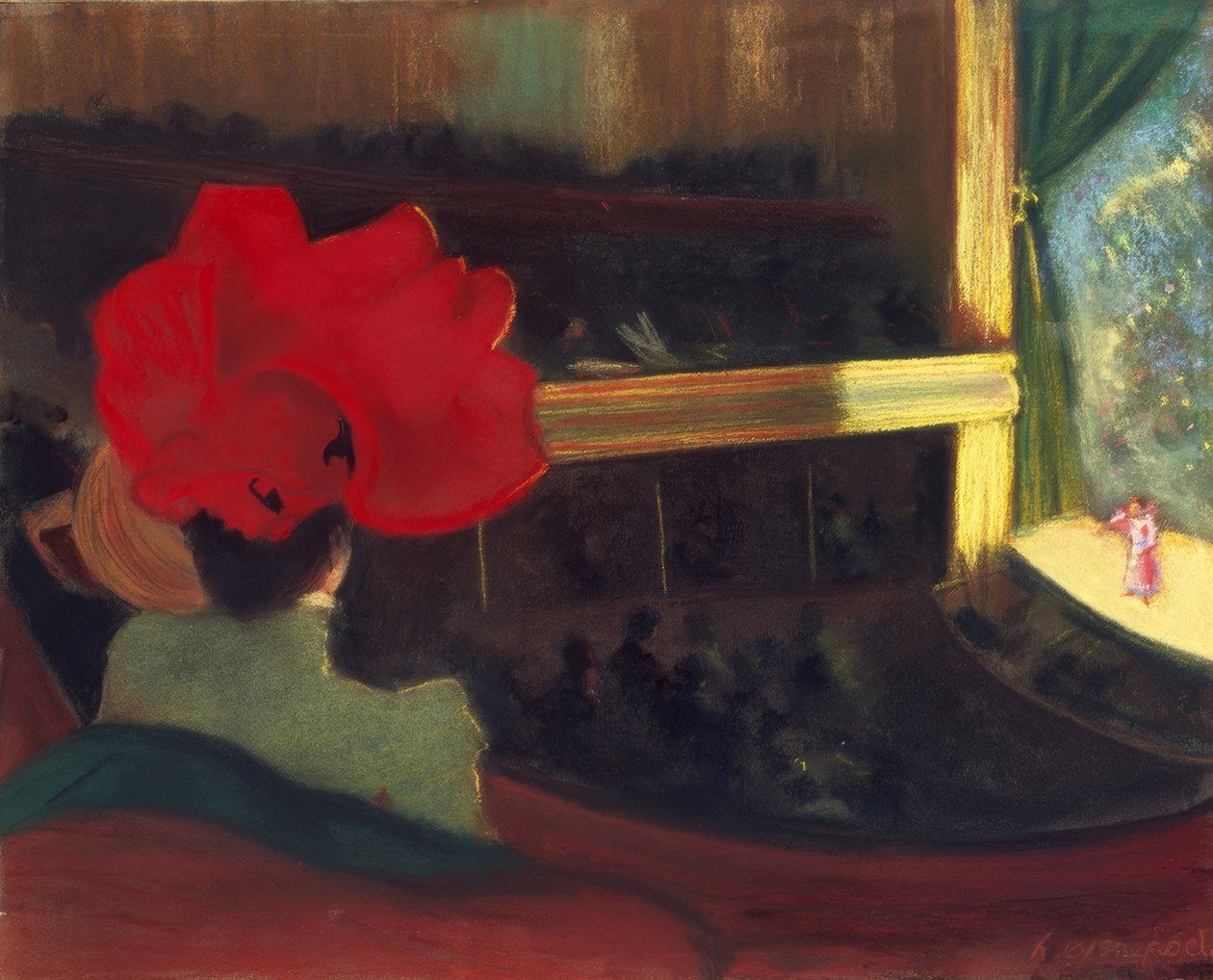 H.Evenepoel, Das Folies Bergere / Pastel by Henri Jacques Edouard Evenepoel