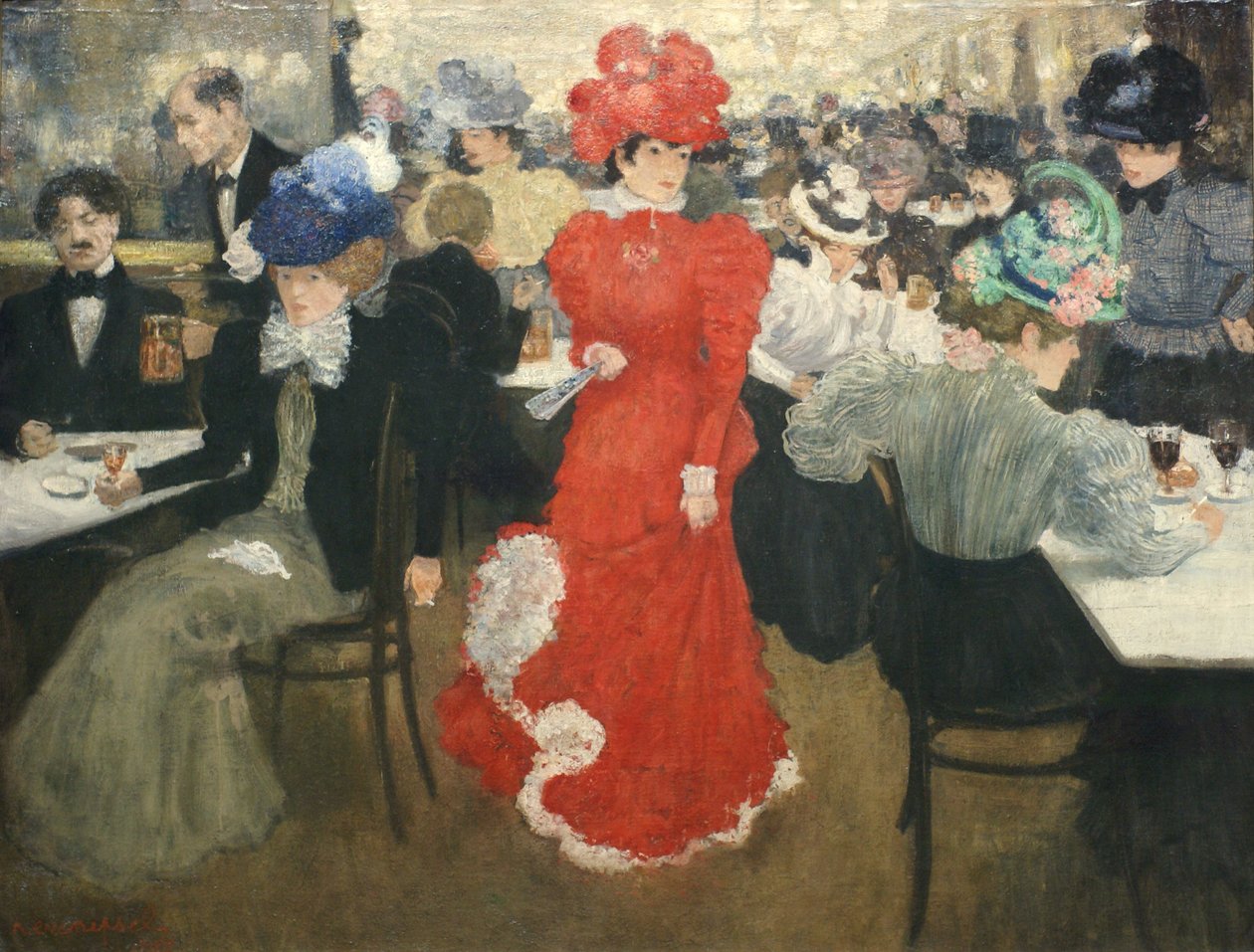 Paris#39;teki Café d#39;Harcourt#39;ta by Henri Jacques Edouard Evenepoel
