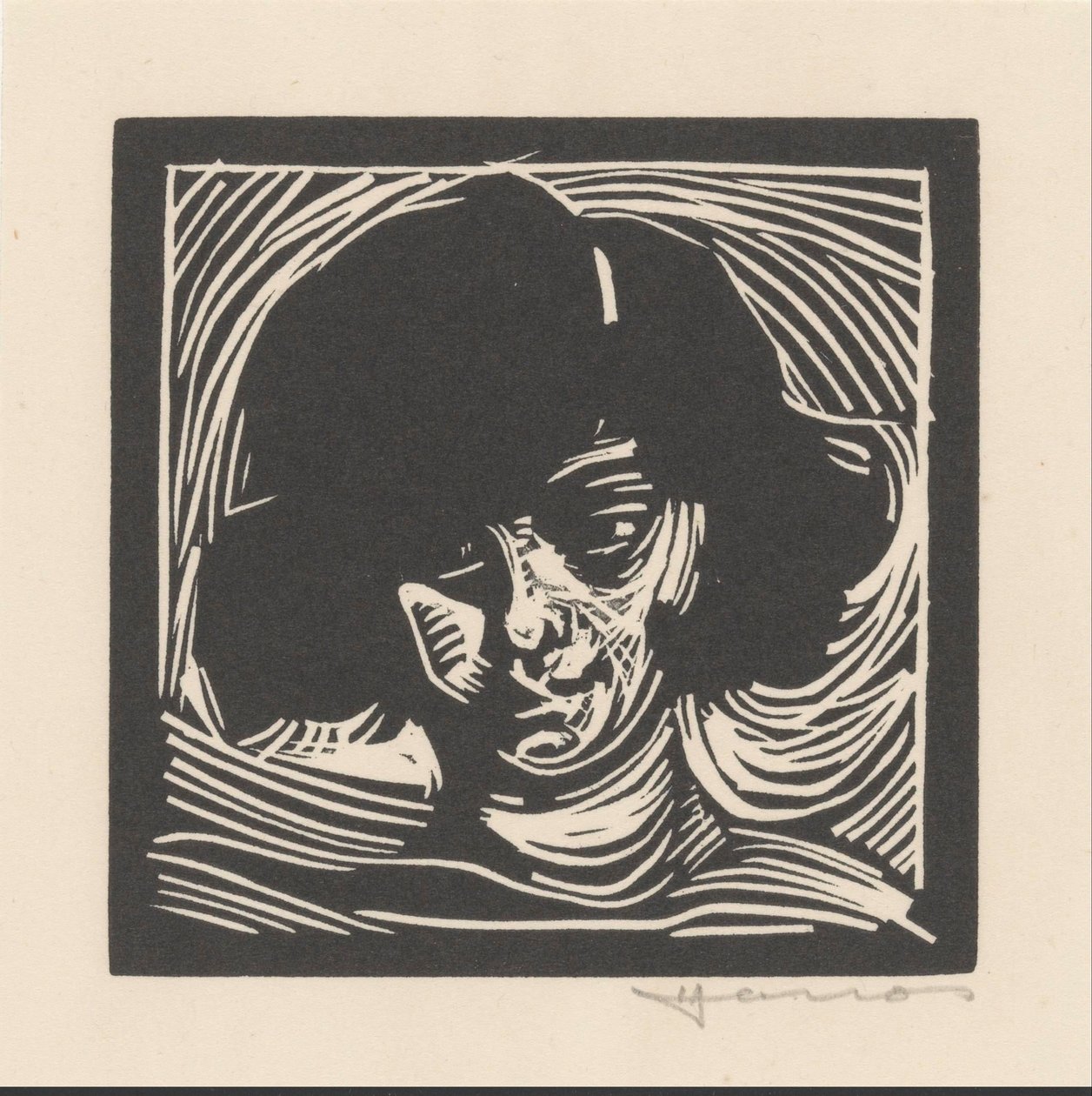 Bir kadının başı by Henri Jonas (signed by artist)