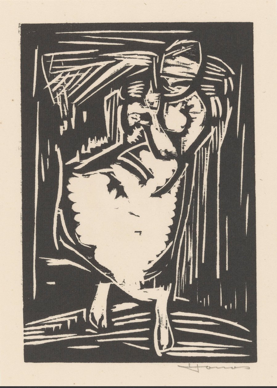Sırtında çanta taşıyan kadın by Henri Jonas (signed by artist)