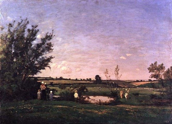 St. Pierre çevresi, Yonne (tuval üzerine yağlı boya) by Henri Joseph Harpignies