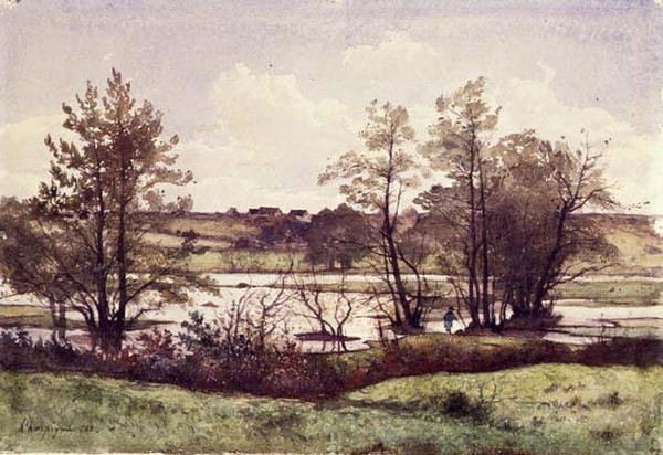 No.0849 Uzak Tufan, St. Prive yakınlarında by Henri Joseph Harpignies