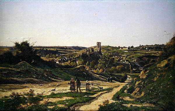 Herisson Kalesi ve Köyü by Henri Joseph Harpignies