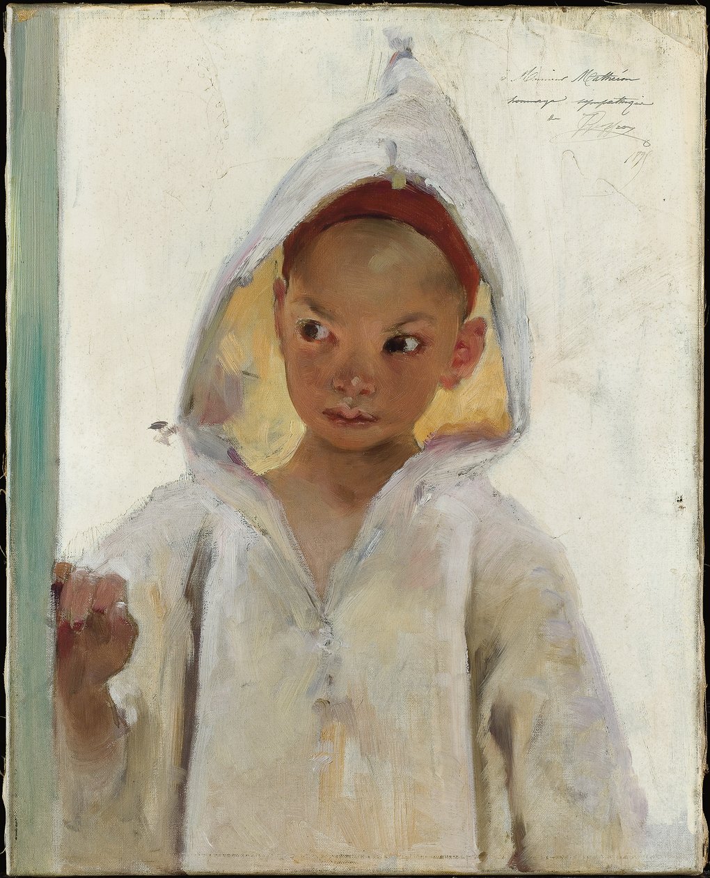 Burnous giyen genç bir çocuğun portresi by Henri Jules Jean Geoffroy