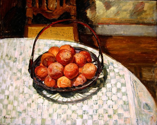 Meyve sepeti (tuval üzerine yağlı boya) by Henri Lebasque