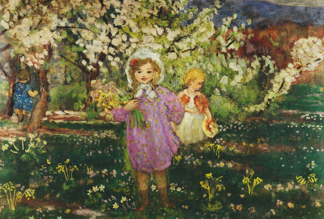 Çiçek Bahçesindeki Çocuklar; Çiçek Açan Bir Bahçedeki Çocuklar, 1914 by Henri Lebasque