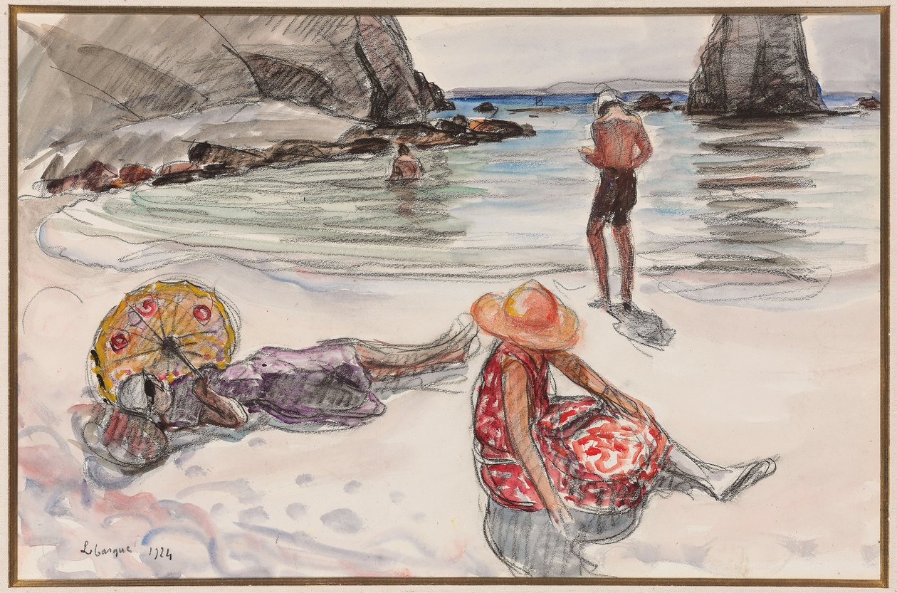 Crozon Yarımadası, Portzic Plajı; Crozon yarımadası, Portzic sahili, 1924 by Henri Lebasque