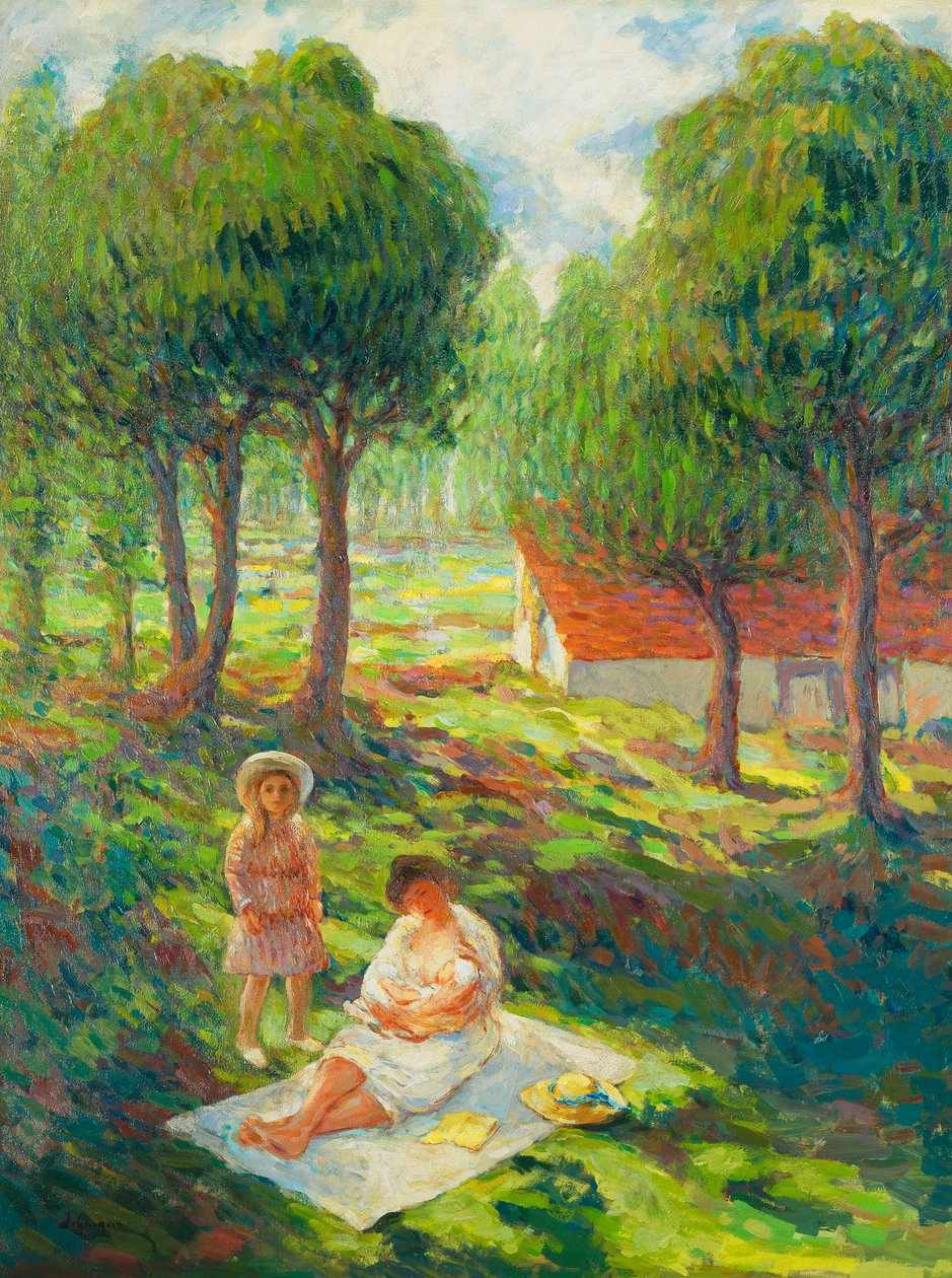 Peyzajda Anne ve Çocuk; Bir Manzarada Anne ve Çocuk, 1900 by Henri Lebasque