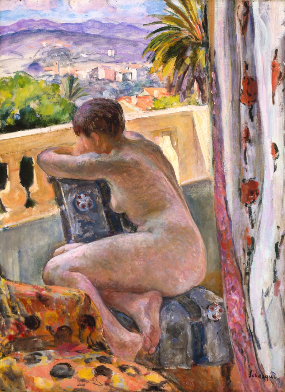 Pencerede Çıplak (tuval üzerine yağlıboya) by Henri Lebasque