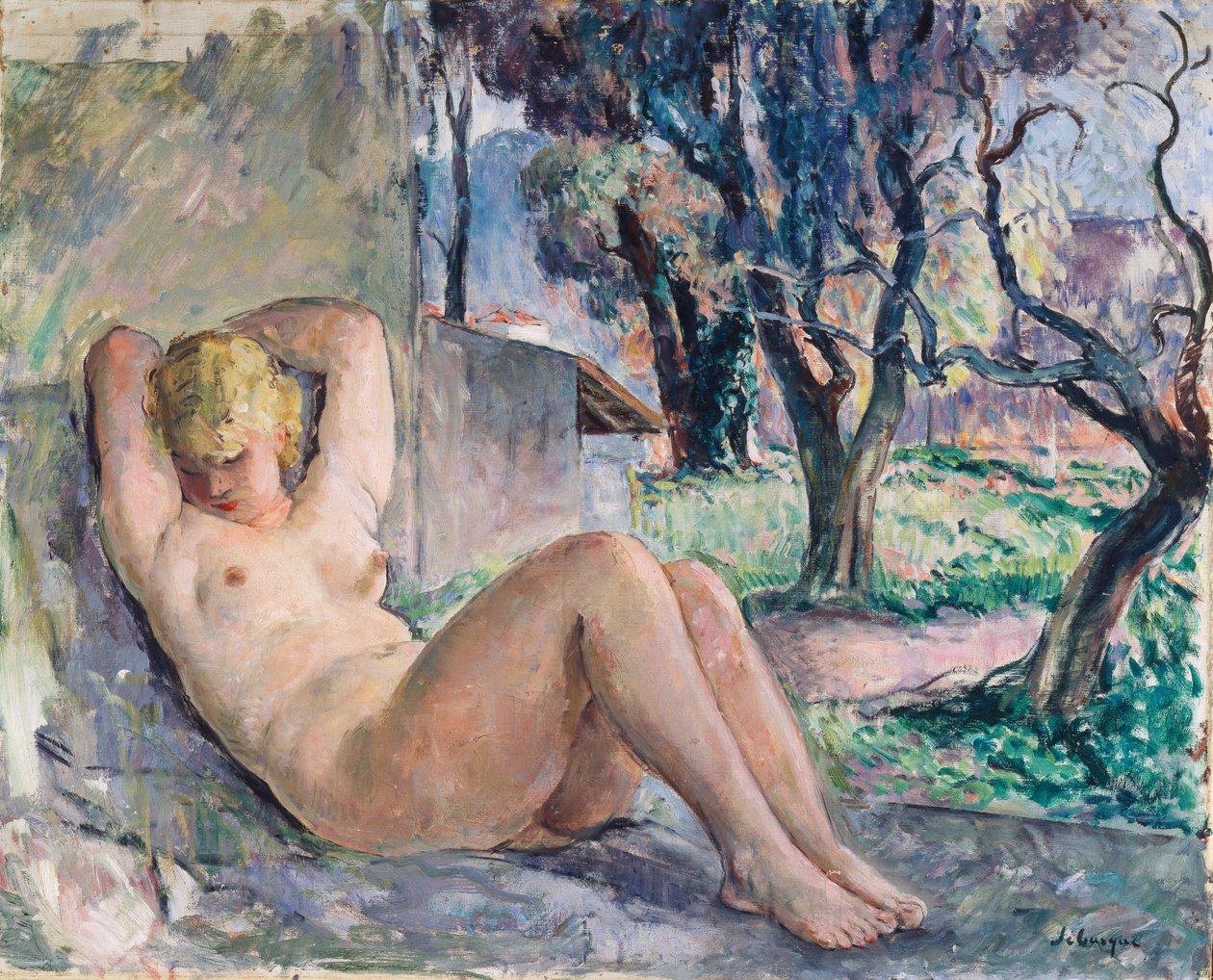 Bahçede Çıplak Yatarken, 1934 dolayları by Henri Lebasque