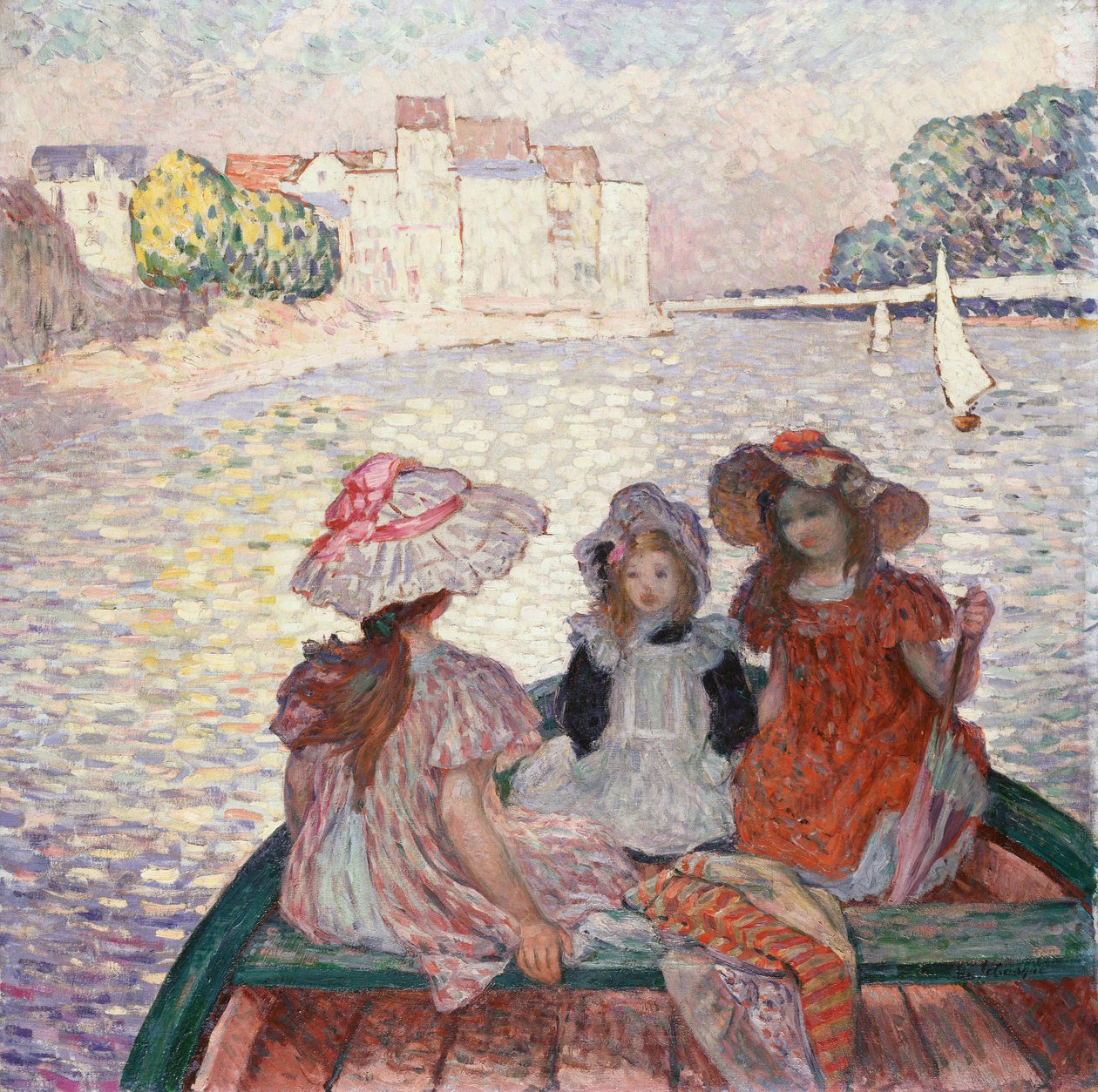 Bir Teknede Üç Kız by Henri Lebasque
