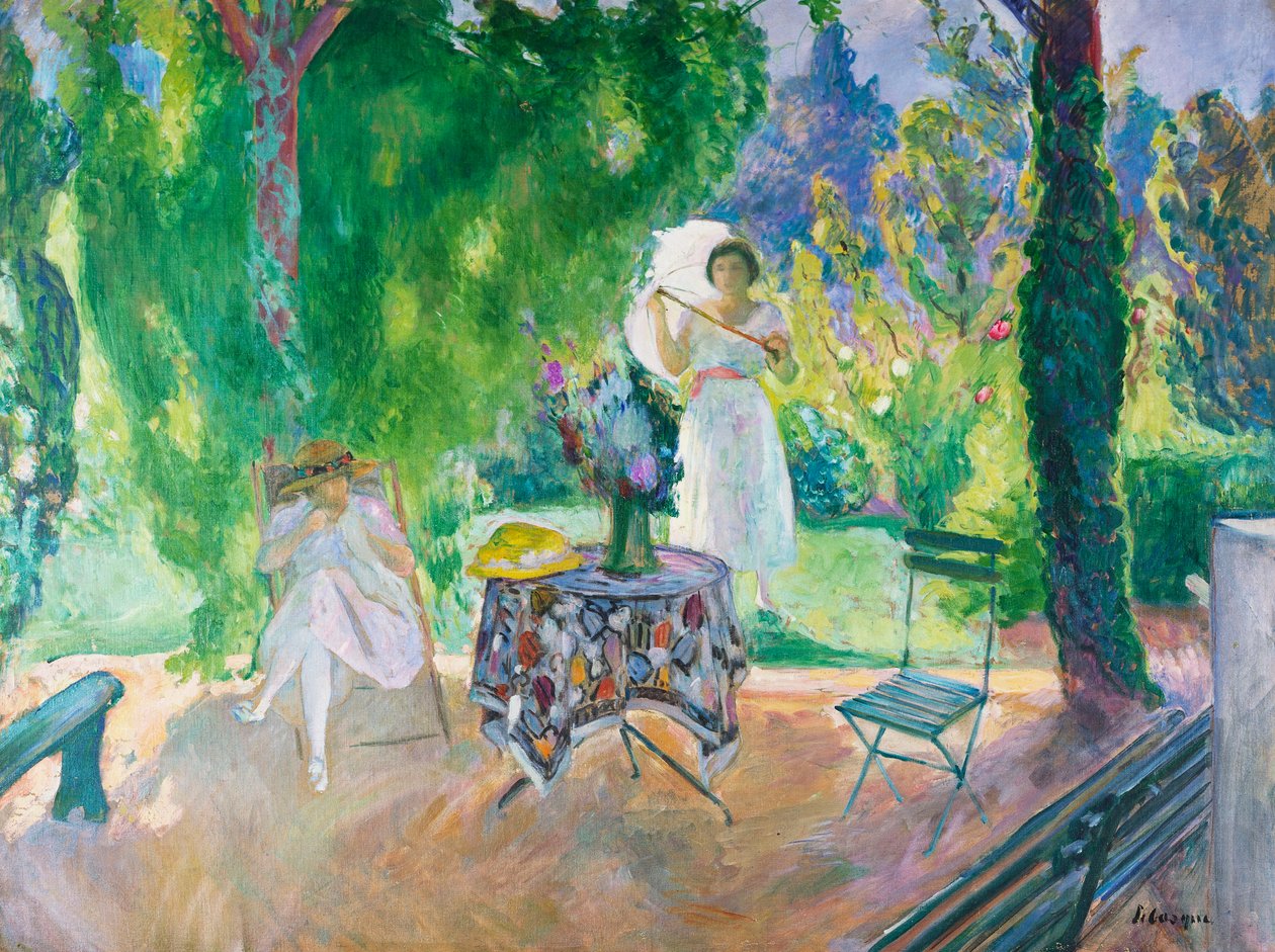 Yazın Bir Bahçede İki Kadın, 1923 dolayları by Henri Lebasque
