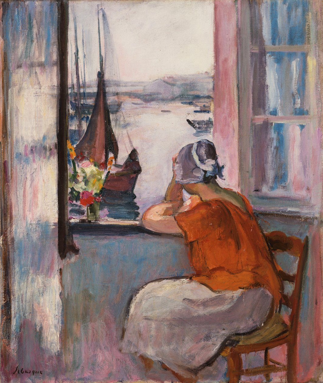 Yeu Adası Karşısındaki Penceredeki Genç Kız, by Henri Lebasque