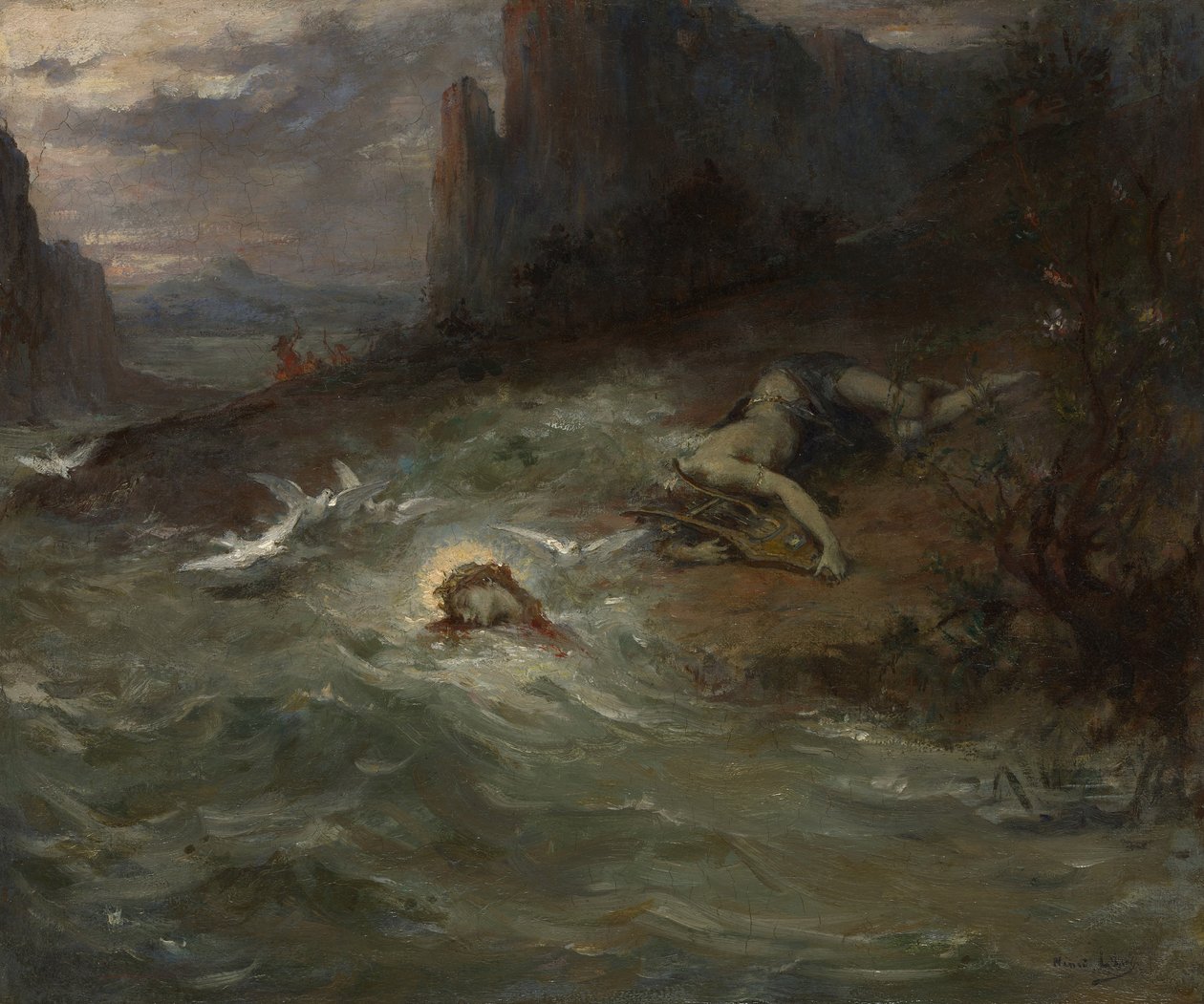 Orpheus'un Ölümü, 1870 dolayları (tuval üzerine yağlı boya) by Henri Leopold Levy