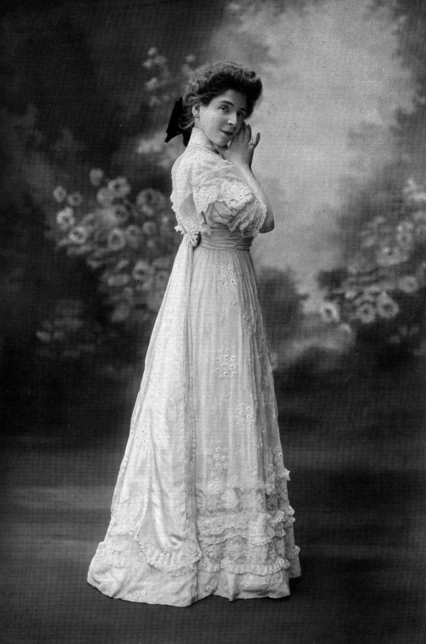 Bayan Goldstein, "Les plumes du Paon" adlı oyunda Yvonne rolünde, Paris, fotoğraf Henri Manuel'in Fransız "Le Theatre" gazetesinden Ekim 1907 by Henri Manuel