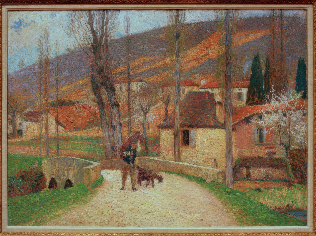 Köye giren köylü by Henri Martin