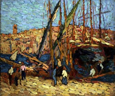 Marsilya Çalışması, c.1917 (panel üzerine yağlı boya) by Henri Martin