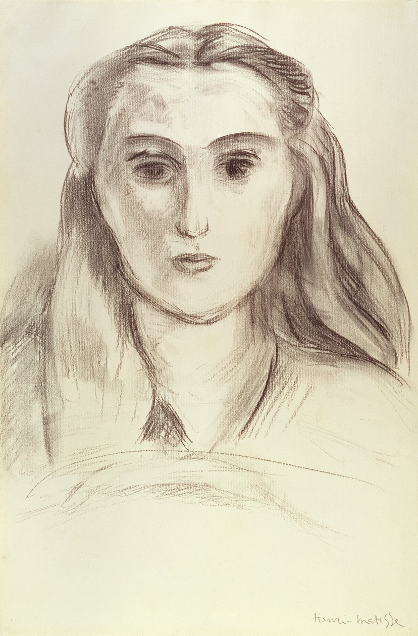 Saçları Açık Genç Bir Kadın Portresi (L.N. Delektorskaya) by Henri Matisse