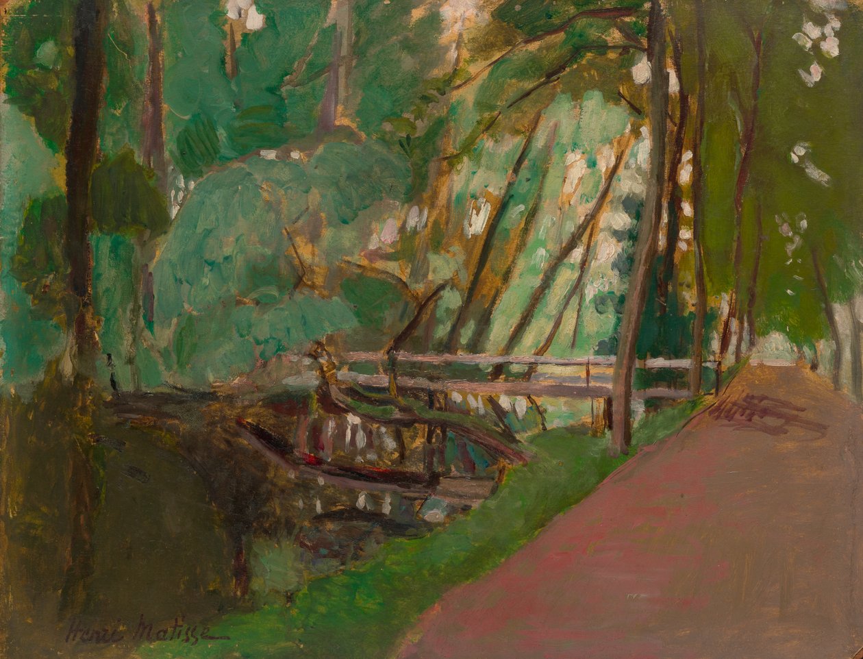 Sous-bois, 1902-1903 civarı (panel üzerine yerleştirilmiş kağıt üzerine yağlıboya) by Henri Matisse