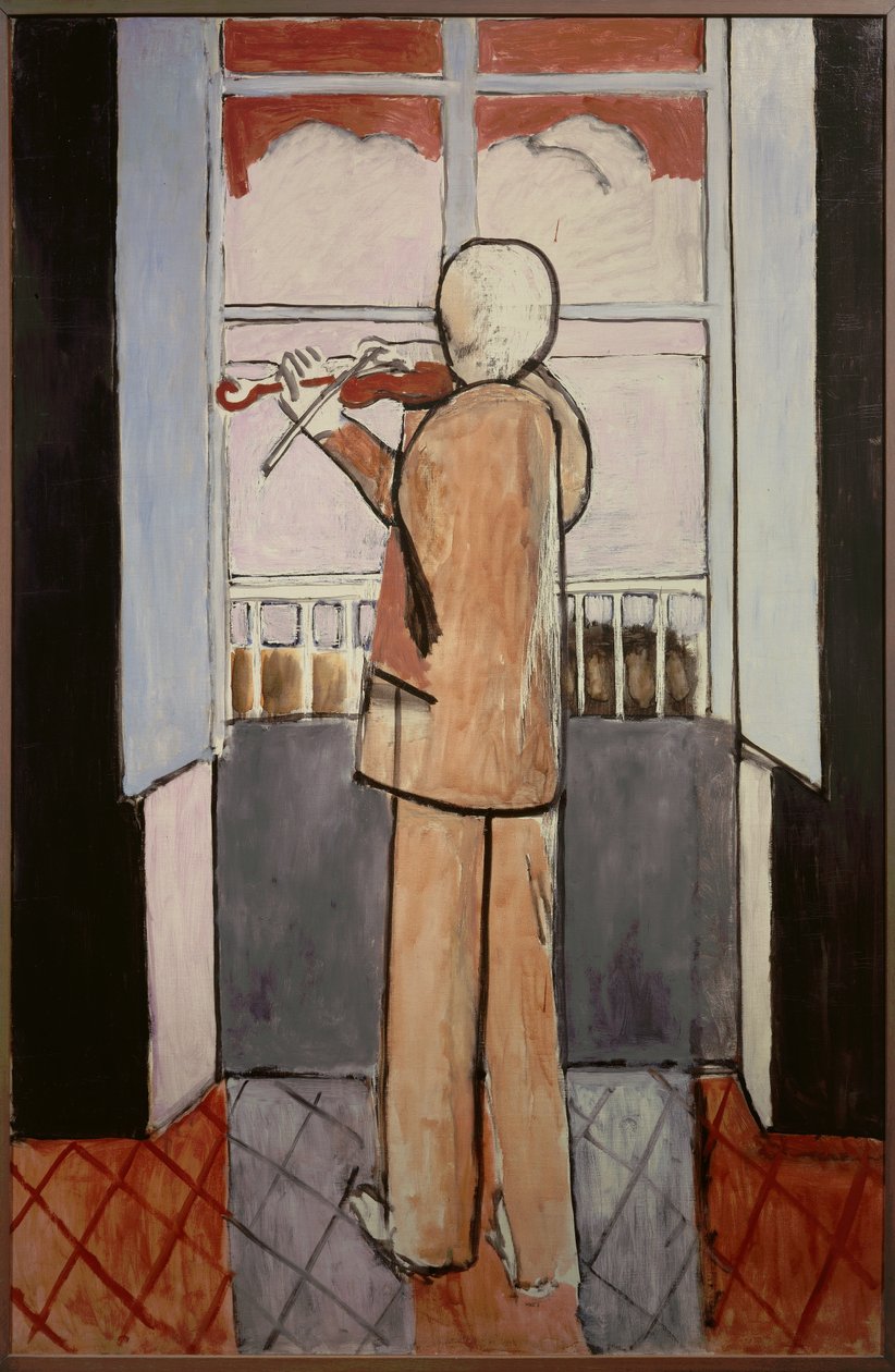 Penceresinde kemancı 1916 (tuval üzerine yağlıboya) by Henri Matisse
