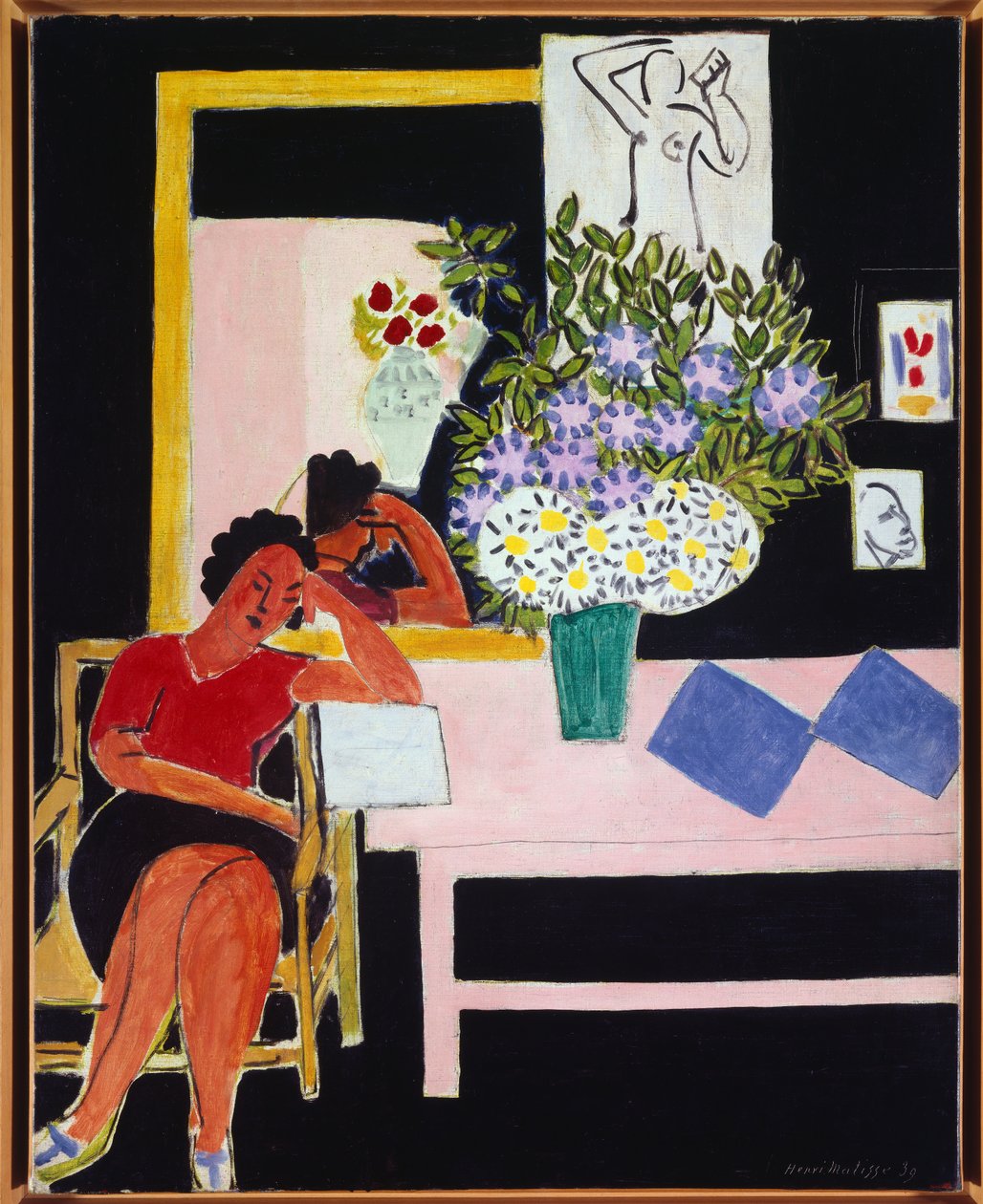 liseuse sur fond noir 1939 (tuval üzerine yağlıboya) by Henri Matisse