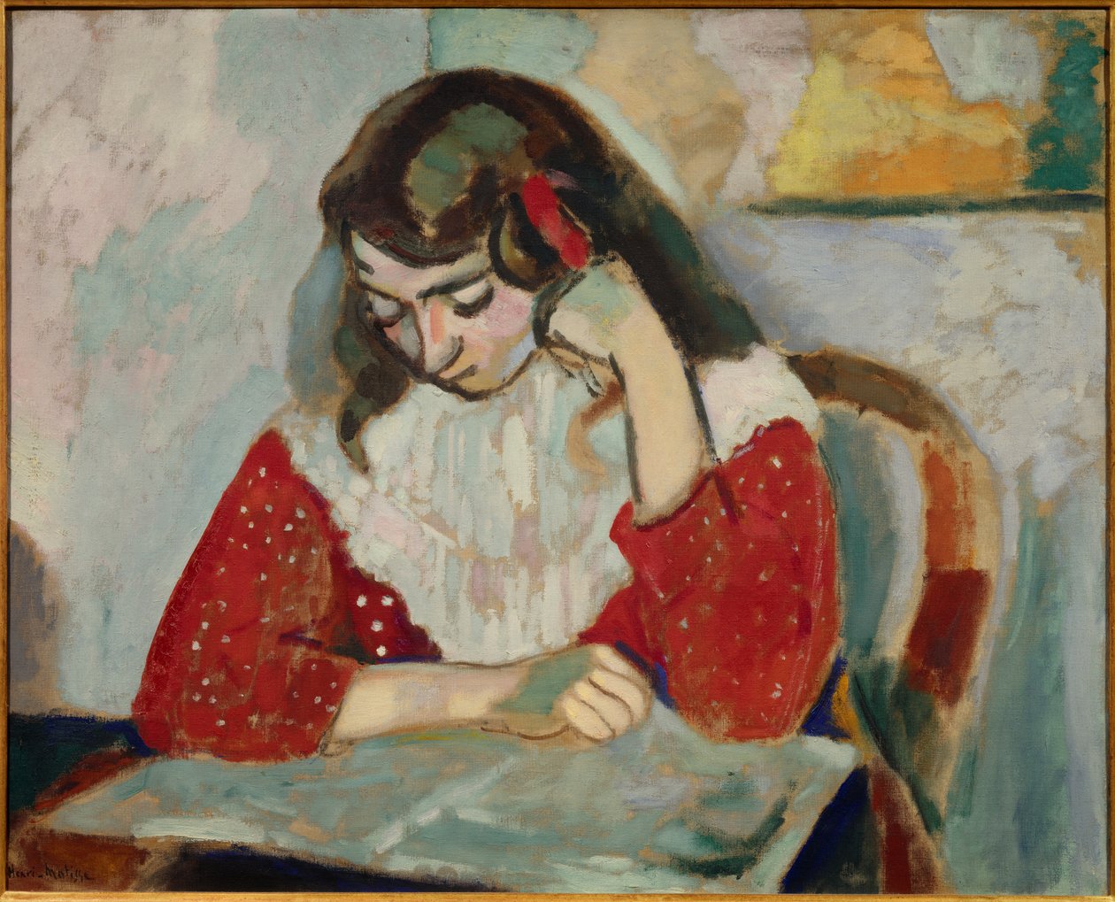 marguerite lisant 1906 (tuval üzerine yağlıboya) by Henri Matisse