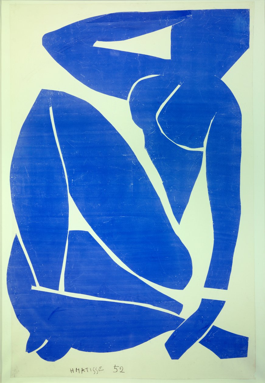 nu bleu III 1952 (Çizim, kağıt tutkalı) by Henri Matisse