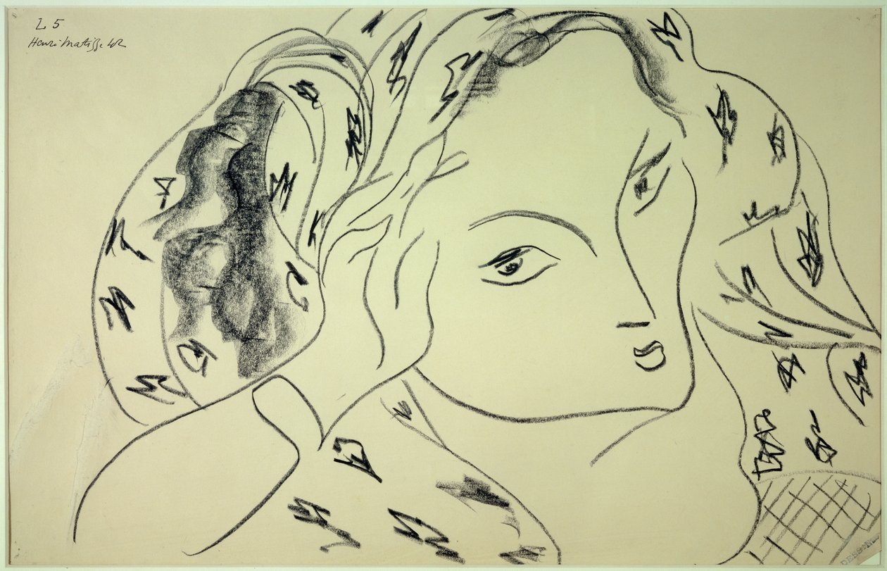tema ve varyasyon l.5 1942 (çizim) by Henri Matisse