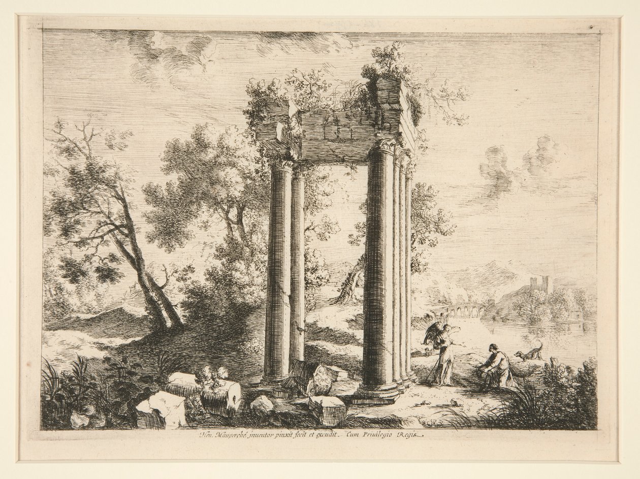 Tobias ve Melek ile Manzara by Henri Mauperche