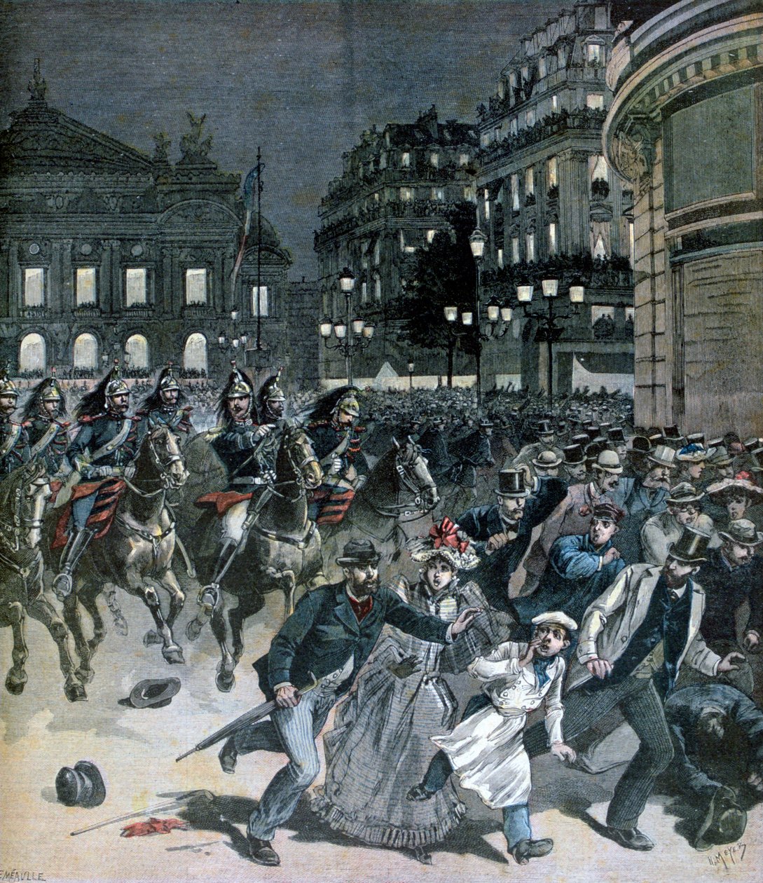 Lohengrin operasının bir temsili, Place de lOpera, 1891 by Henri Meyer