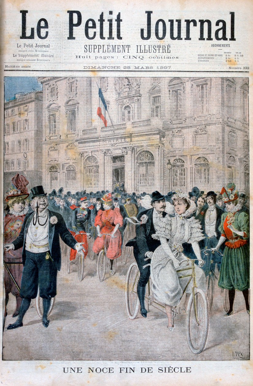 Bisiklet üzerinde bir düğün, Fransa, 1897 by Henri Meyer
