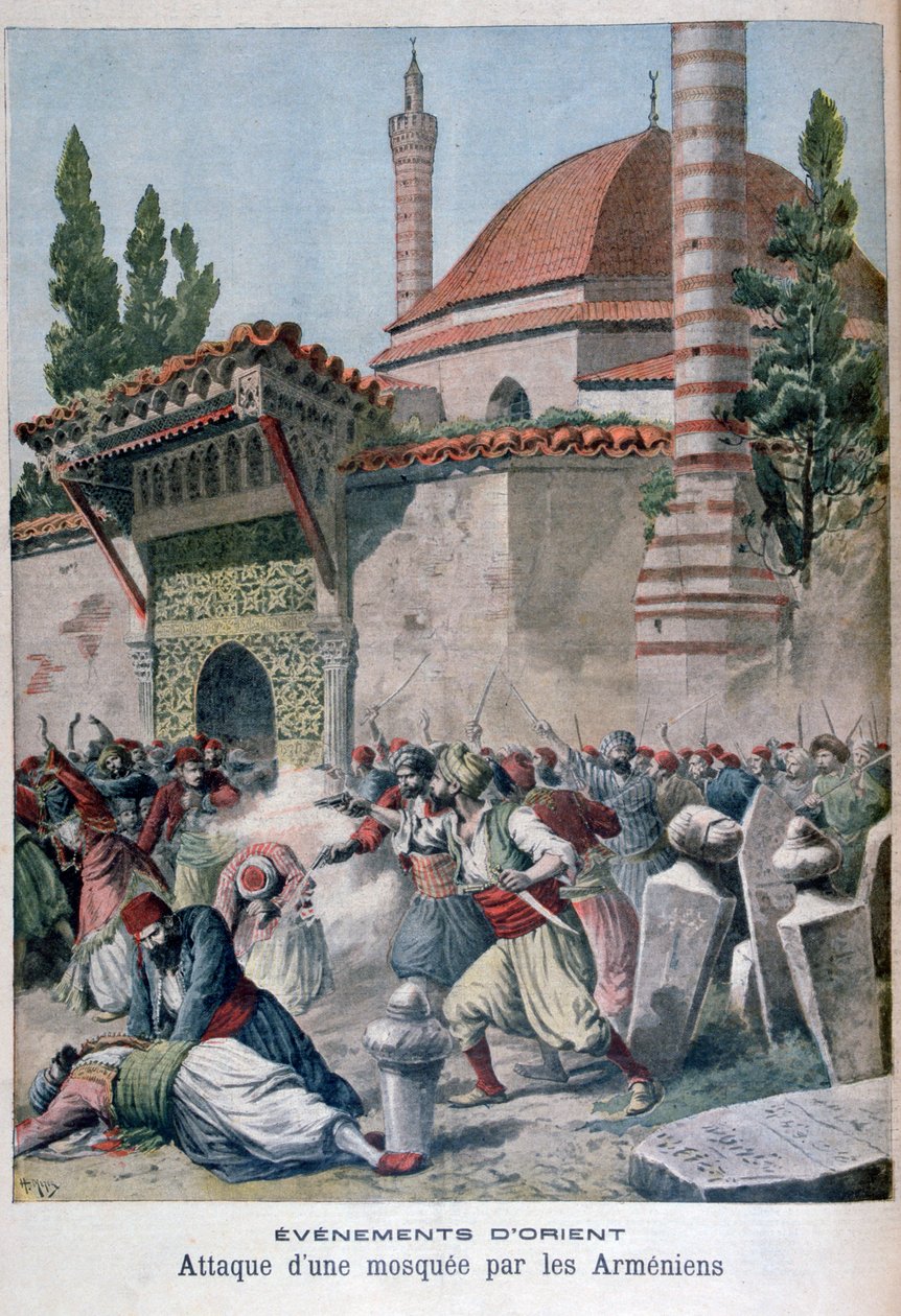 Ermenilerin cami saldırısı, 1895 by Henri Meyer
