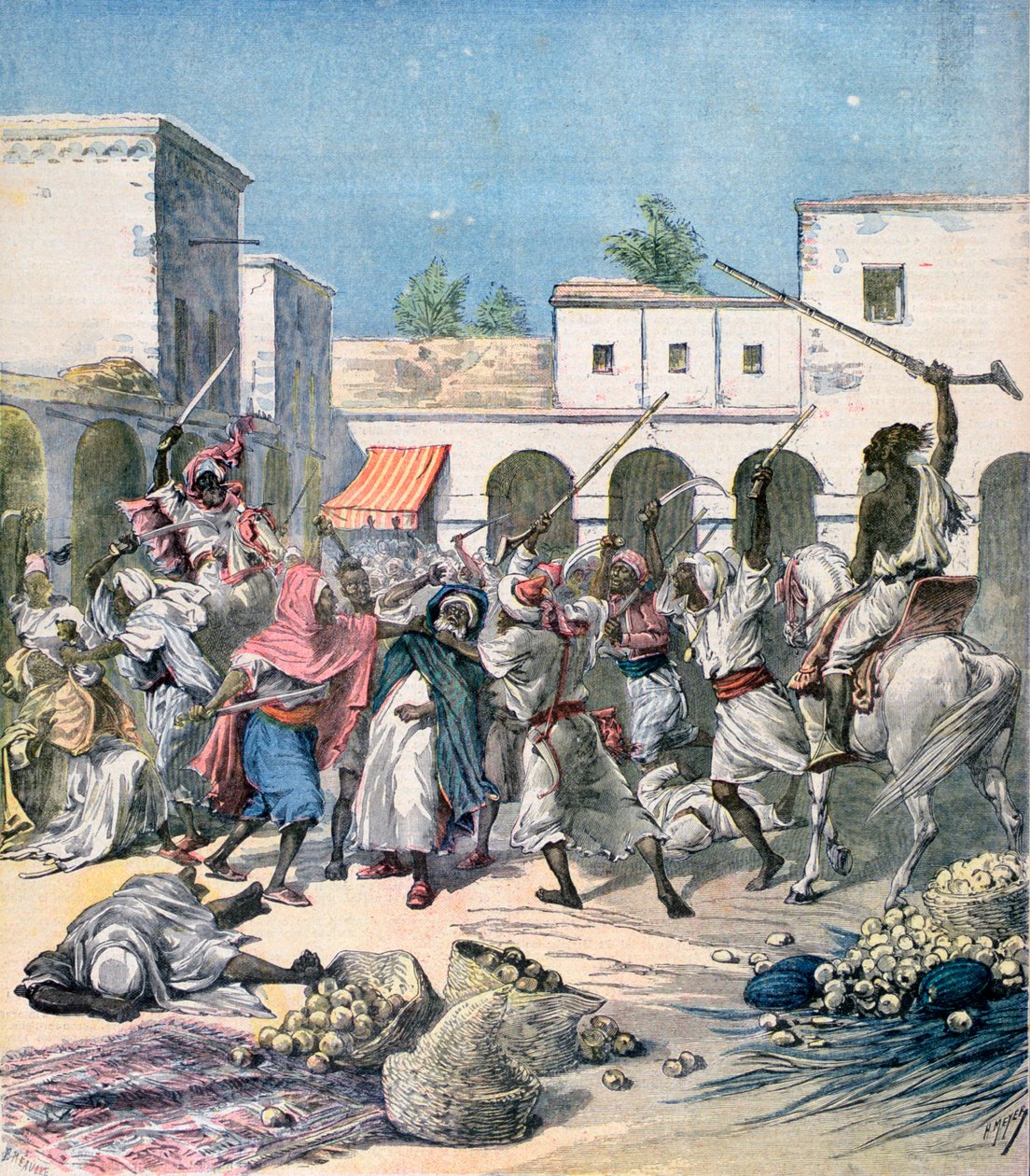 Bir Fransız işbirlikçiye suikast, Fas, 1891. by Henri Meyer