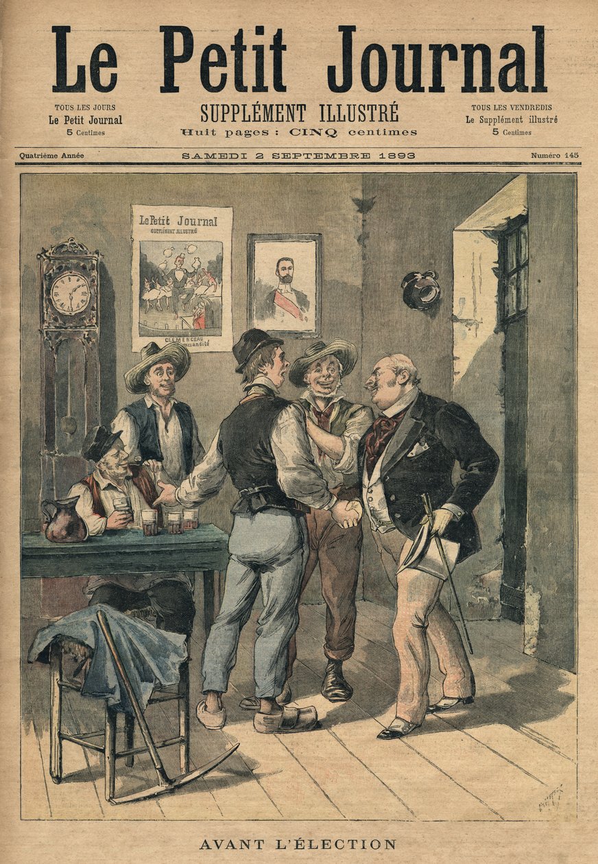 Seçimden önce, 'Le Petit Journal'dan çizim, Supplement Illustre, 2 Eylül 1893 by Henri Meyer
