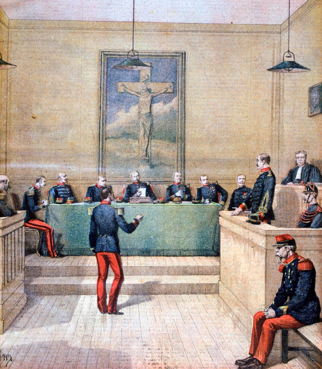 Yüzbaşı Dreyfus, askeri mahkeme huzurunda, 1894 by Henri Meyer