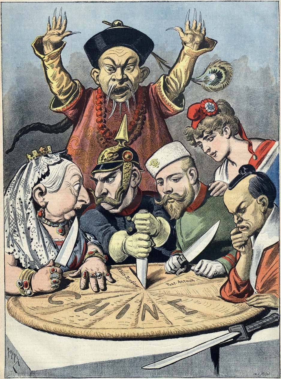 Çin - kralların ve... imparatorların pastası Karikatür, 1898 by Henri Meyer