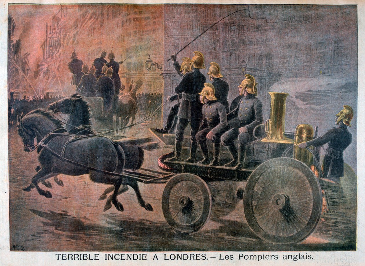 Acile giden İngiliz itfaiyeciler, 1897 by Henri Meyer