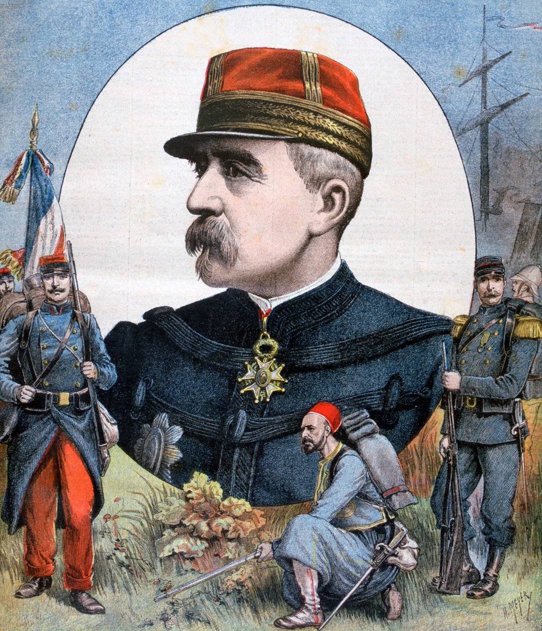 General Jacques Duchesne, Fransız seferi kuvvetlerinin Madagaskar komutanı, 1894 by Henri Meyer