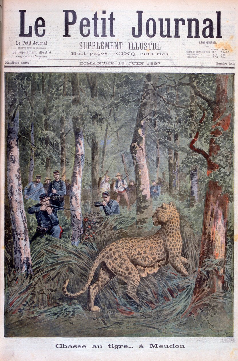 Kaçan bir leoparı avlamak, Meudon, Paris, 1897 by Henri Meyer