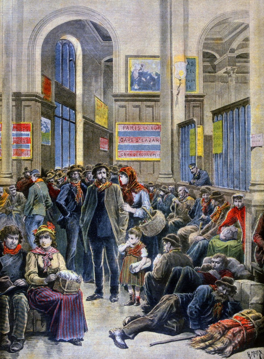 İtalyan göçmenler Gare Saint Lazare