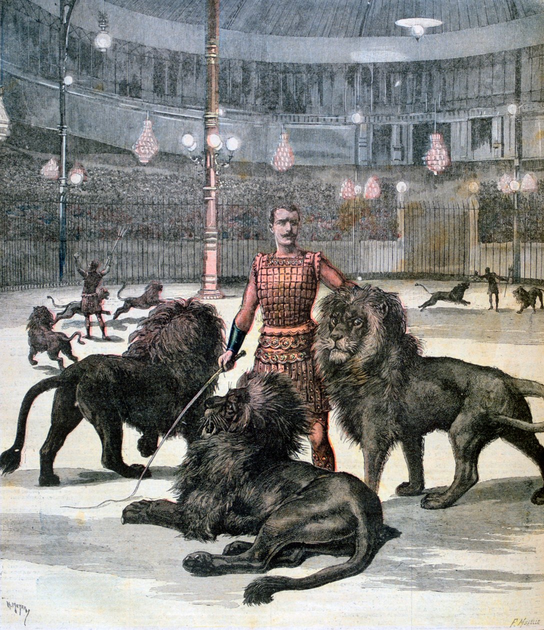 Hipodromda aslan evcilleştirme, Paris, 1891 by Henri Meyer