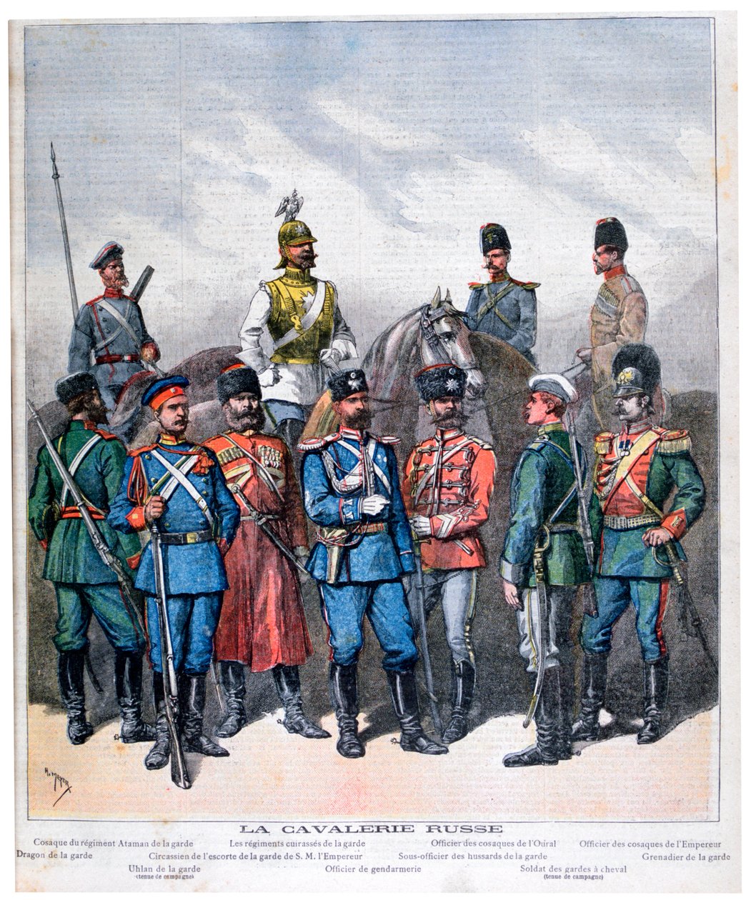 Rus süvarileri, 1892 by Henri Meyer