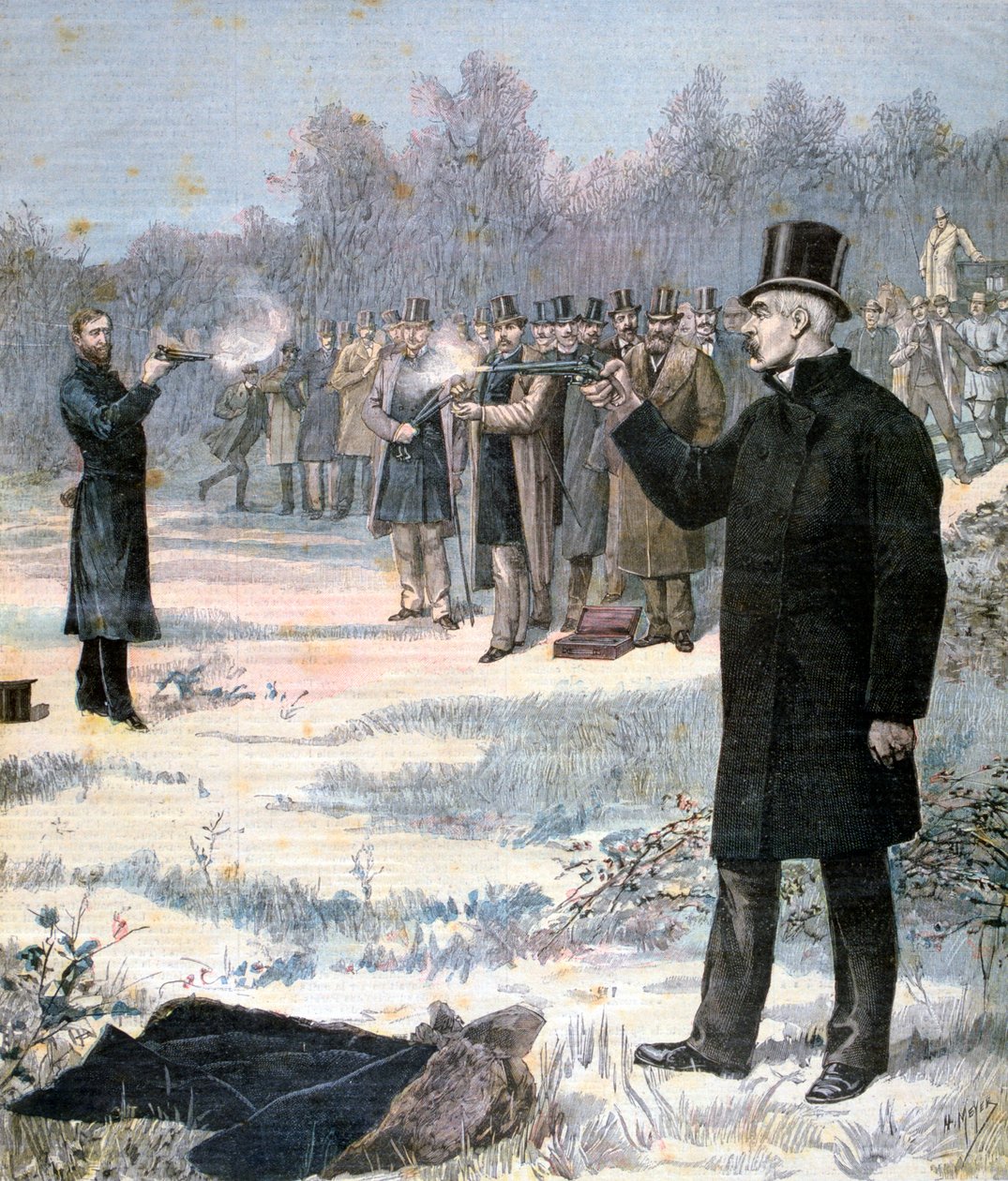 Paul Deroulede ve Georges Clemenceau arasındaki Düello, 1893 by Henri Meyer