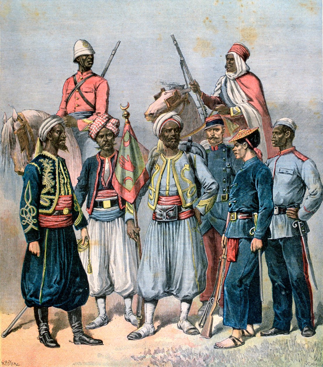 Fransız sömürge kuvvetleri, 1891. by Henri Meyer