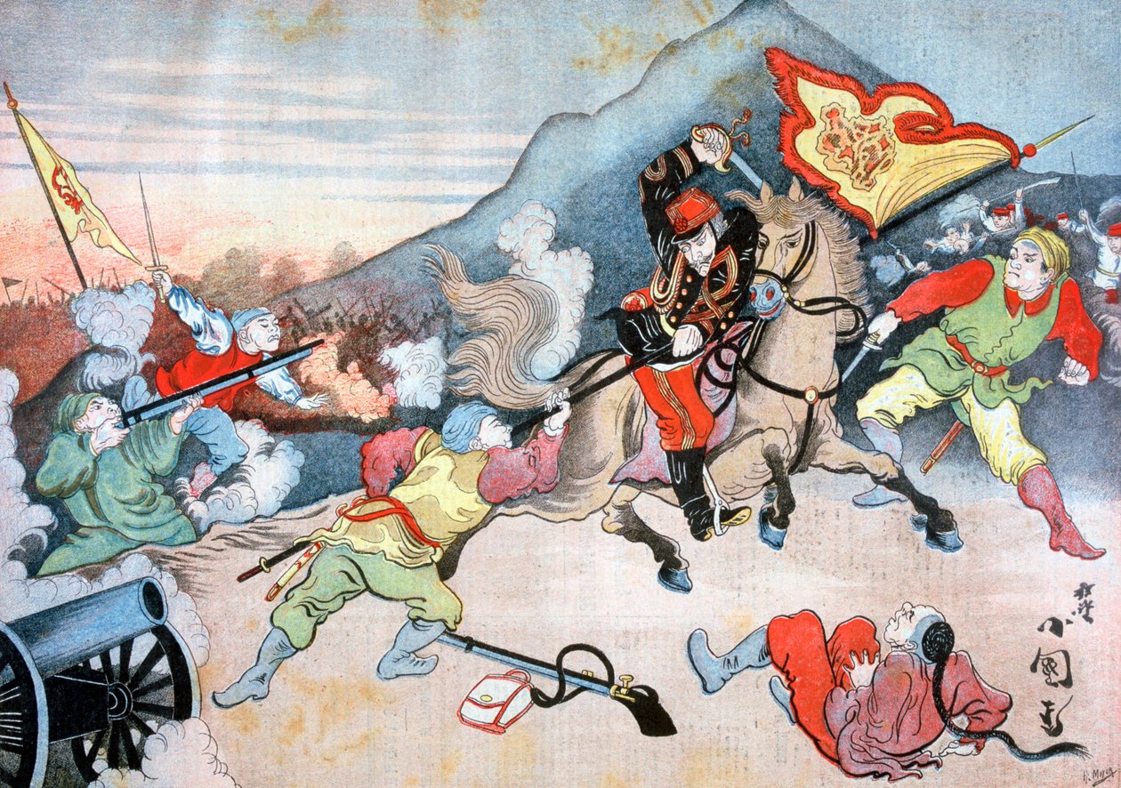 Bir Japon Subay Tarafından Çin Bayrağının Alınması, 1894 by Henri Meyer